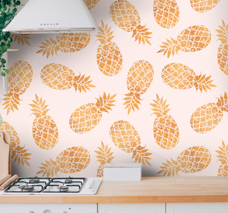 Papier peint cuisine motif de fruits tropicaux - TenStickers