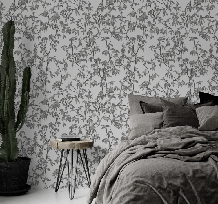 Papier peint tête de lit arbres minimalistes - TenStickers