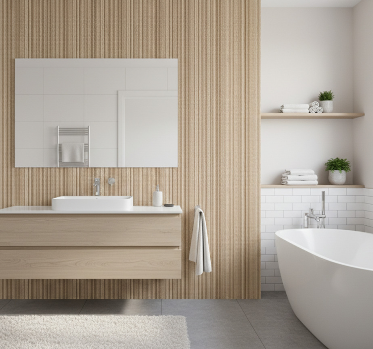 Papier peint salle de bain tissage neutre texturé - TenStickers