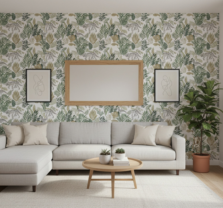 Papier peint salon dinosaure animal - TenStickers