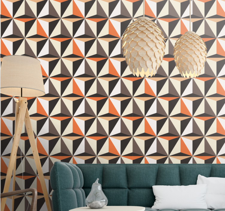 Papier peint salon disposition des triangles géométriques - TenStickers