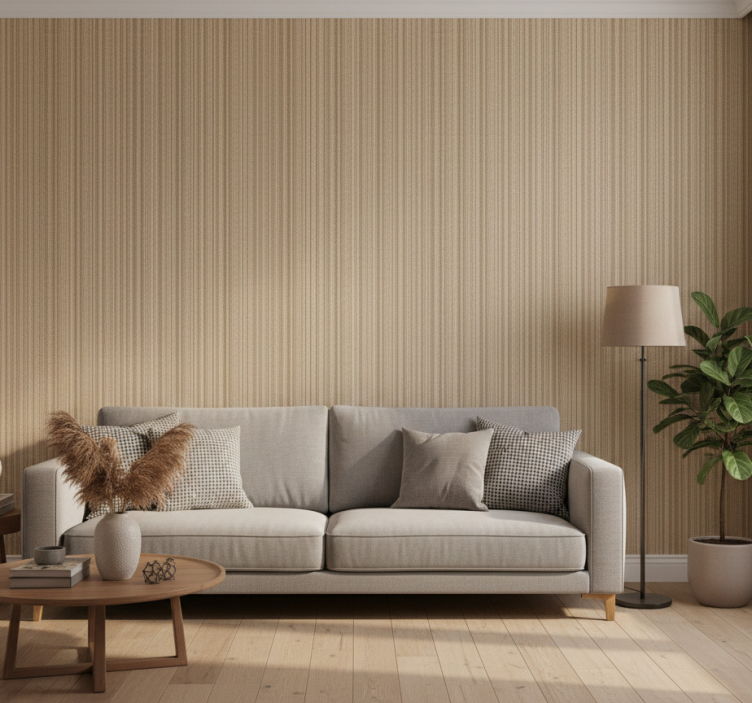 Papier peint salon imitation fibre naturelle - TenStickers