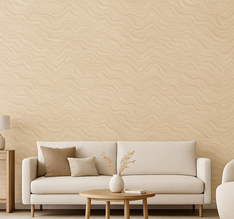 Papier peint salon motif effet marbre neutre - TenStickers