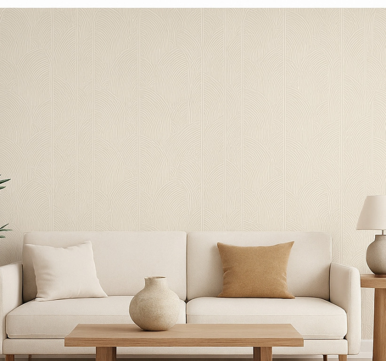 Papier peint salon motif géométrique arc doux - TenStickers