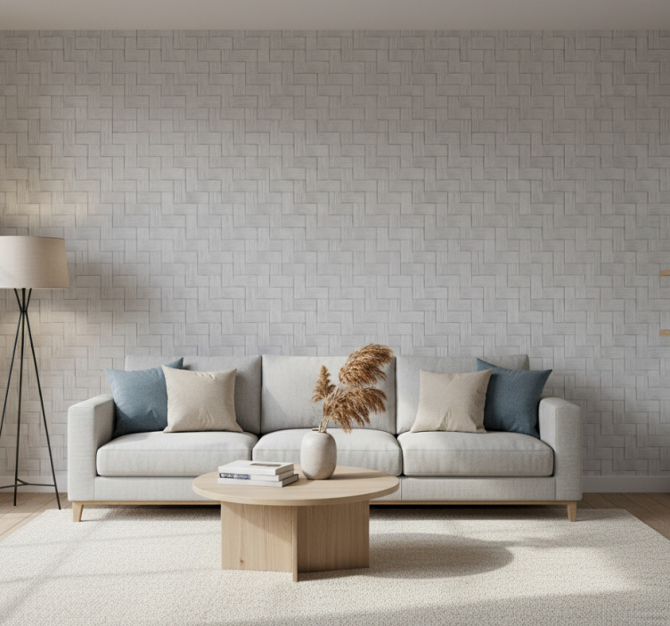 Papier peint salon texture grise tissée - TenStickers