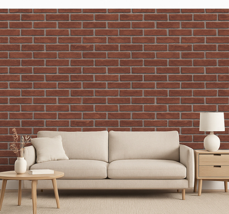 Papier peint salon texture mur en briques - TenStickers