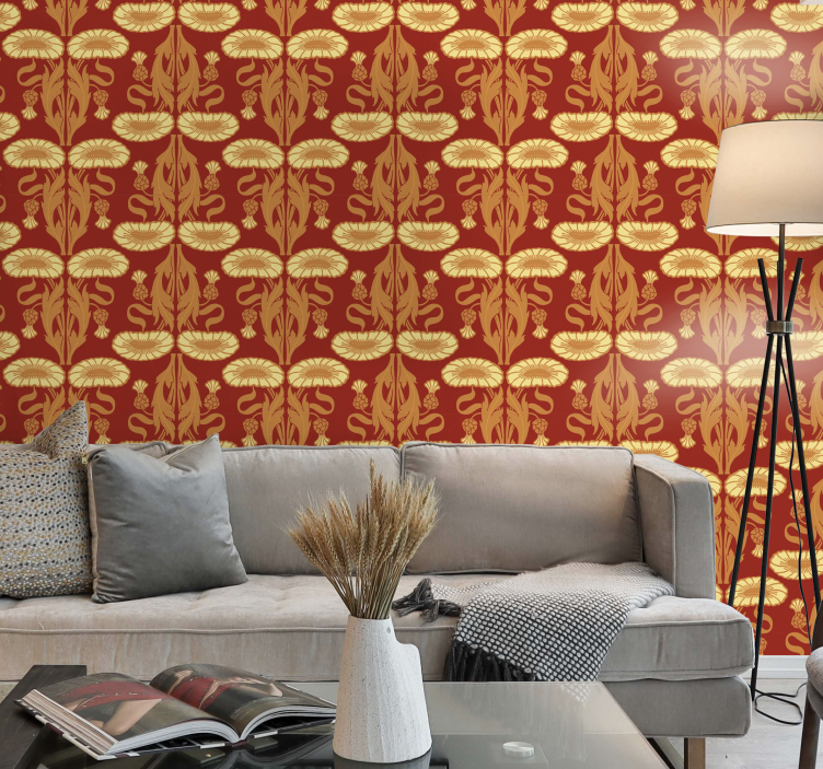 Papier peint style Art Nouveau couleurs chaudes - TenStickers
