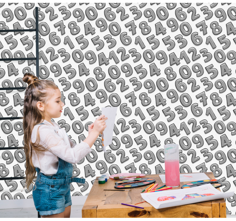 Papier peint texte disposition des nombres - TenStickers
