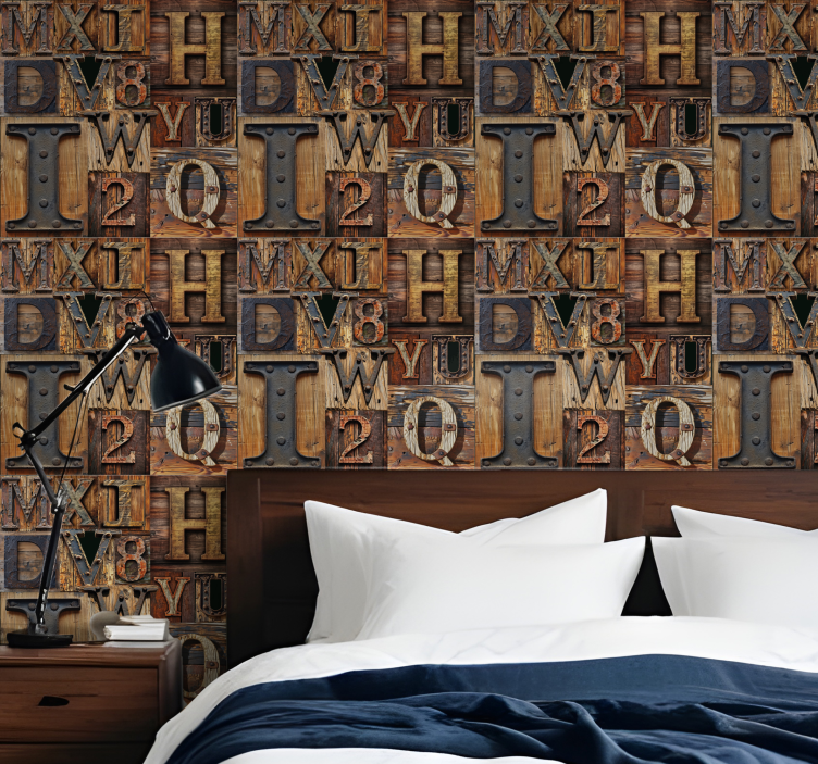 Papier peint texte effet 3d - TenStickers