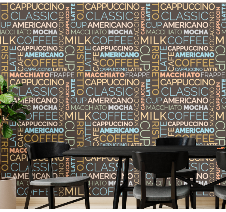 Papier peint texte typographie du café - TenStickers