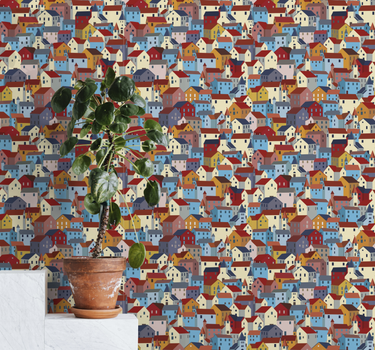 Papier peint ville patchwork urbain - TenStickers