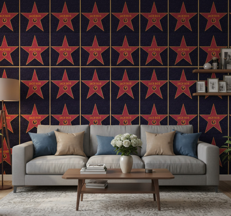 Papier peint vintage étoile d'hollywood avec nom - TenStickers