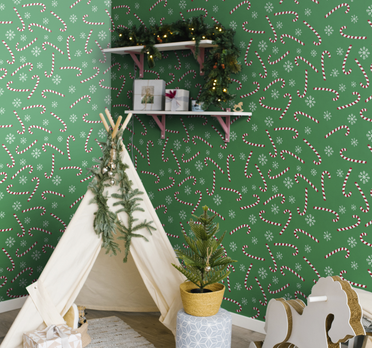 Papier peint chambre Bonbons de noël - TenStickers