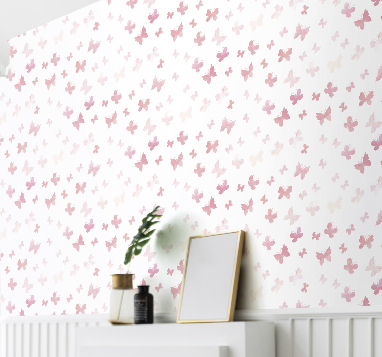 Papier peint chambre papillons roses - TenStickers
