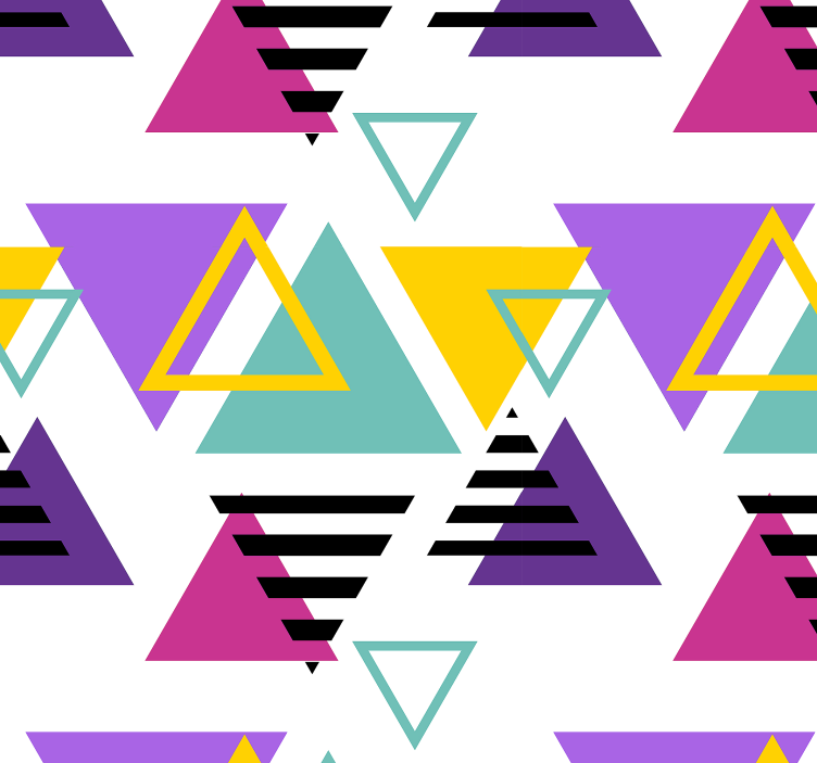 Papier peint salon triangles couleurs vives années 80 - TenStickers