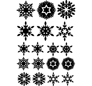 Papier peint noël flocons noirs - TenStickers