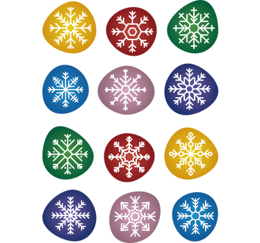 Papier peint noël flocons de neige colorés - TenStickers