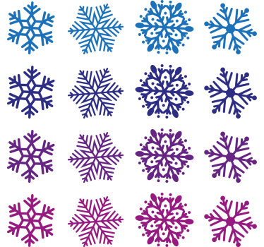 Papier peint noël flocons violets et bleus - TenStickers