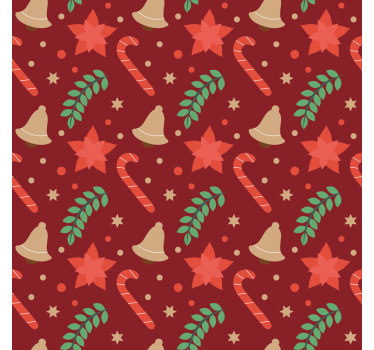 Papier peint noël motif bonbons de noël - TenStickers