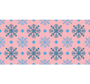 Papier peint noël motif flocons roses et bleus - TenStickers
