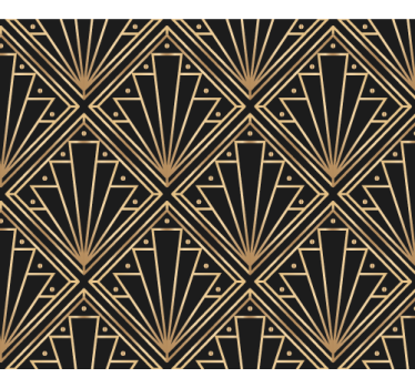 Papier peint motif motif décoratif doré et noir - TenStickers