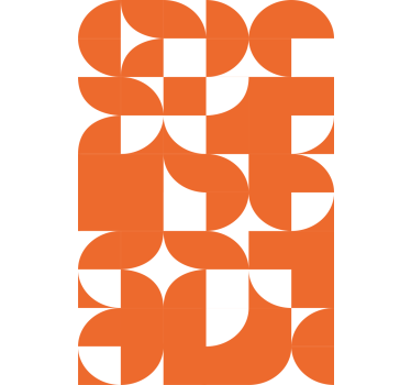Papier peint motif cercle orange géométrique - TenStickers