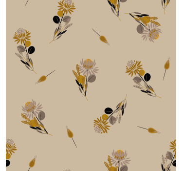 Papier peint motif fleurs vintage - TenStickers