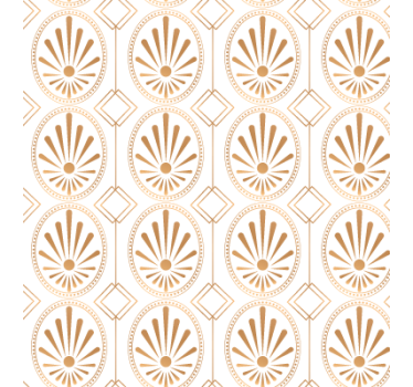 Papier peint motif art moderne blanc et doré - TenStickers
