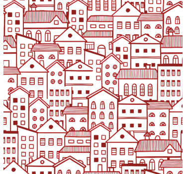 Papier peint motif effet bande dessinée ville moderne - TenStickers