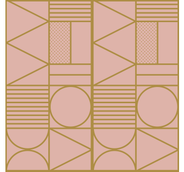 Papier peint motif blocs or et rose - TenStickers