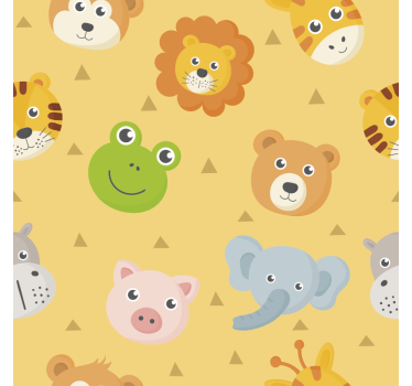 Papier peint animaux aire de jeu colorée avec animaux - TenStickers