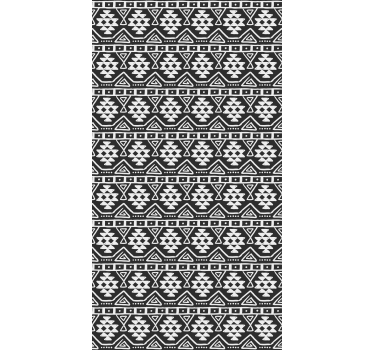 Papier peint motif motif bohème noir et blanc - TenStickers