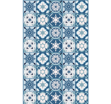 Papier peint noël carreaux de flocons bleus - TenStickers