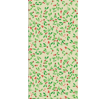 Papier peint noël motif de baies festives - TenStickers