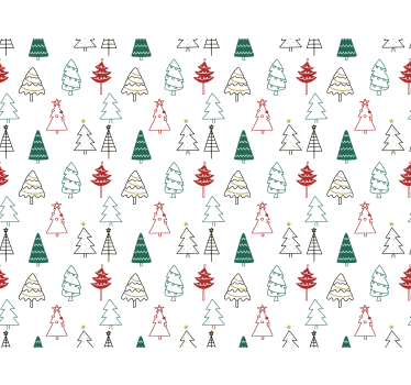Papier peint noël motif d'arbres festifs - TenStickers