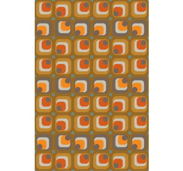 Papier peint bureau motif carrés rétro années 70 - TenStickers