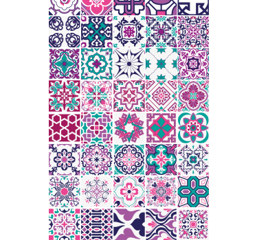 Papier peint motif carreaux géométriques - TenStickers