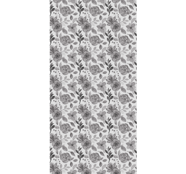 Papier peint bureau fleurs sur fond gris - TenStickers