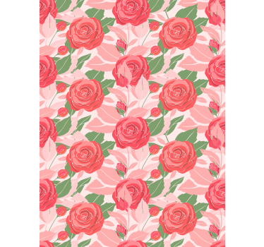 Papier peint bureau roses sur fond rose - TenStickers