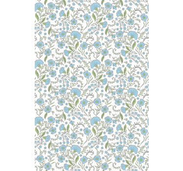 Papier peint bureau fleur sur fond blanc - TenStickers
