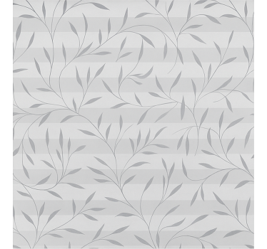 Papier peint salle de bain plantes blanches et grises - TenStickers