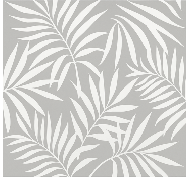 Papier peint salle de bain feuilles élégantes grises - TenStickers