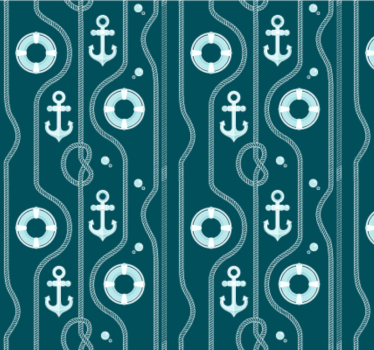 Papier peint salle de bain ancre nautique bleue - TenStickers