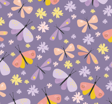 Papier peint salle de bain avec papillons - TenStickers