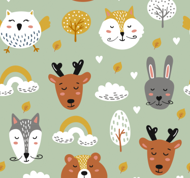 Papier peint chambre animaux de style nordique - TenStickers