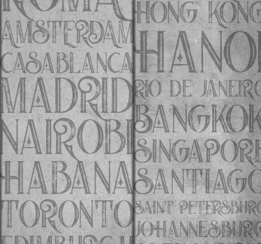 Papier peint de texte Noms de Villes - TenStickers