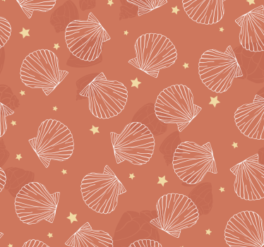 Papier peint salon Coquillages et étoiles - TenStickers