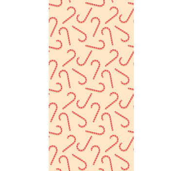 Papier peint Noël tourbillons de canne à sucre - TenStickers