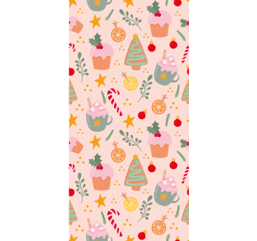 Papier peint Noël motif de vacances festives - TenStickers