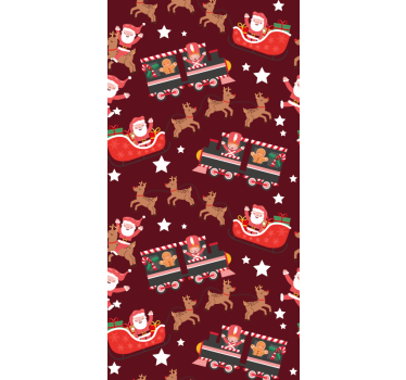 Papier peint noël traîneau de noël festif - TenStickers